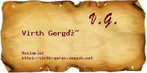 Virth Gergő névjegykártya